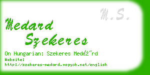 medard szekeres business card